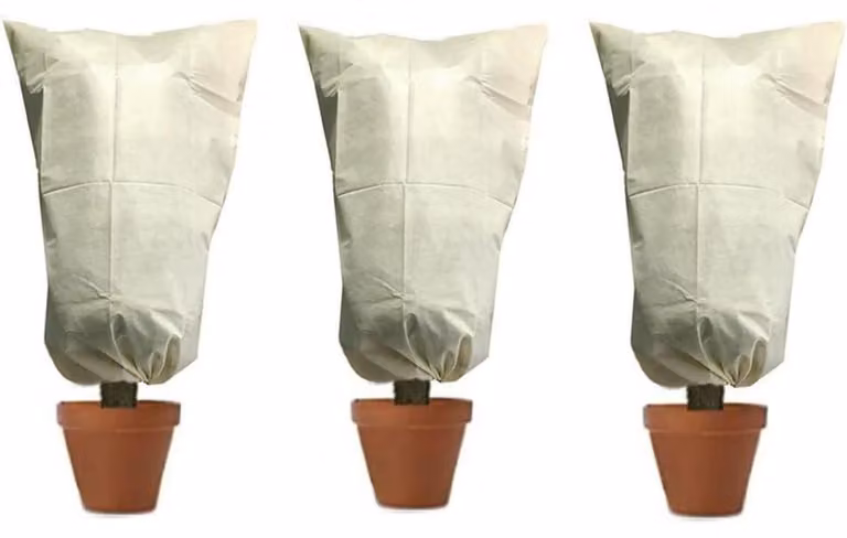 Copertura protettiva invernale per piante, forma a tenda, 60 x 80 cm, color beige, confezione da 3 pezzi