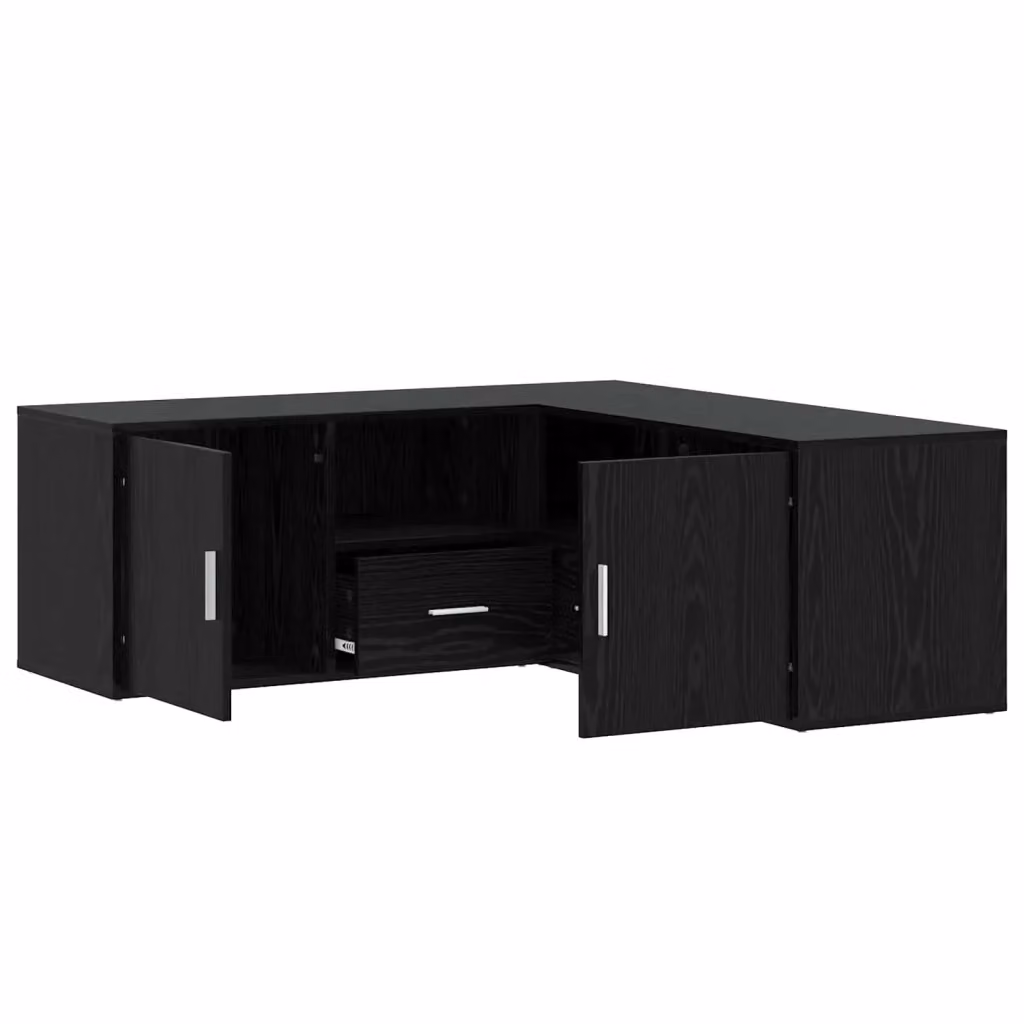 Mobile angolare moderno vidaXL con ante e cassetti nero L/P/H: 200 x 40 x 45 cm – 2