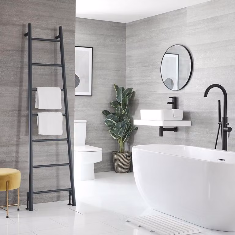 Scaldasalviette di Design - Stile Scaletta - 1800 x 500mm - Antracite - Indus