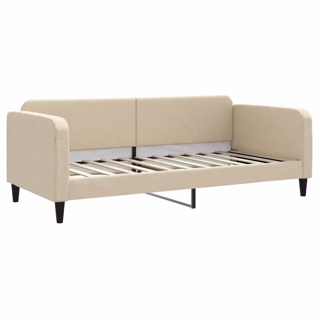 Letto da giorno moderno vidaXL in tessuto beige con struttura in metallo e legno – 2