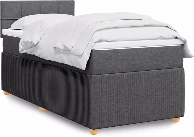 Letto a molle con materasso vidaXL in tessuto grigio e bianco per adulti