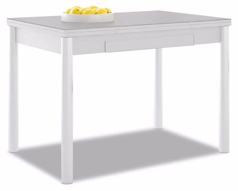 Tavolo da cucina estendibile, dimensioni 90x50 cm, grigio, piano in vetro
