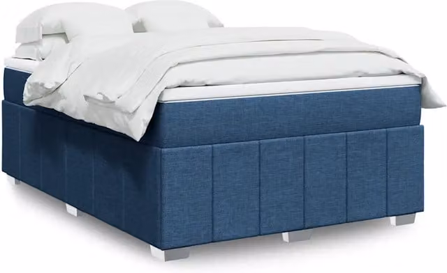 Letto Ibrido con Giroletto a Molle e Materasso vidaXL Blu e Bianco L/P/H: 140 x 190 cm