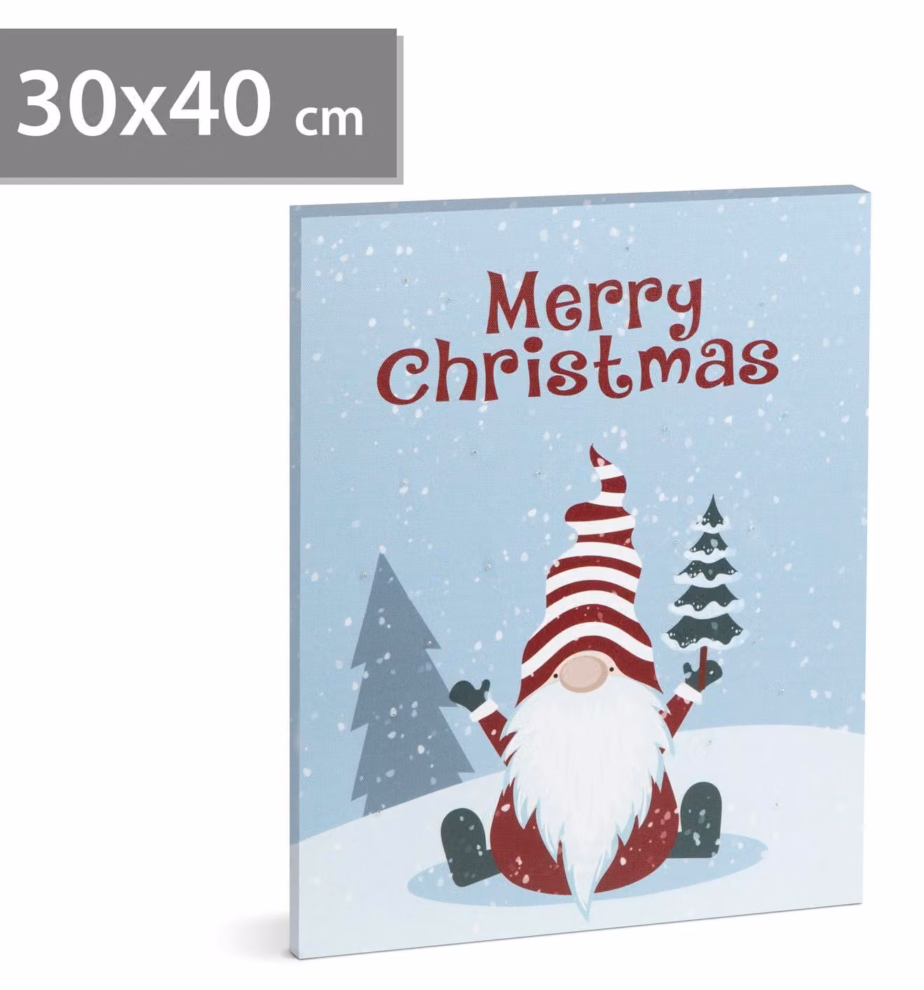 Decorazione natalizia a LED – con gancio per il fissaggio a parete, alimentazione a 2 batterie AA, dimensioni 30 x 40 cm