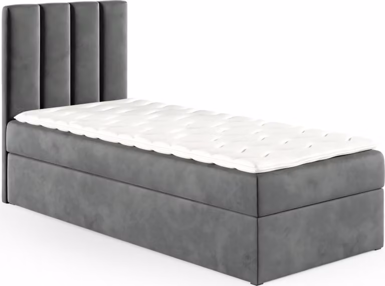 GUTTO Letto con materasso a molle 90x200 cm in velluto grigio letto matrimoniale Culla Letto imbottito in velluto