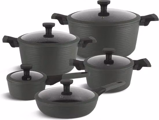 Set di pentole in ceramica da 12 pezzi per induzione - pentole da cucina di alta qualità con superficie antiaderente