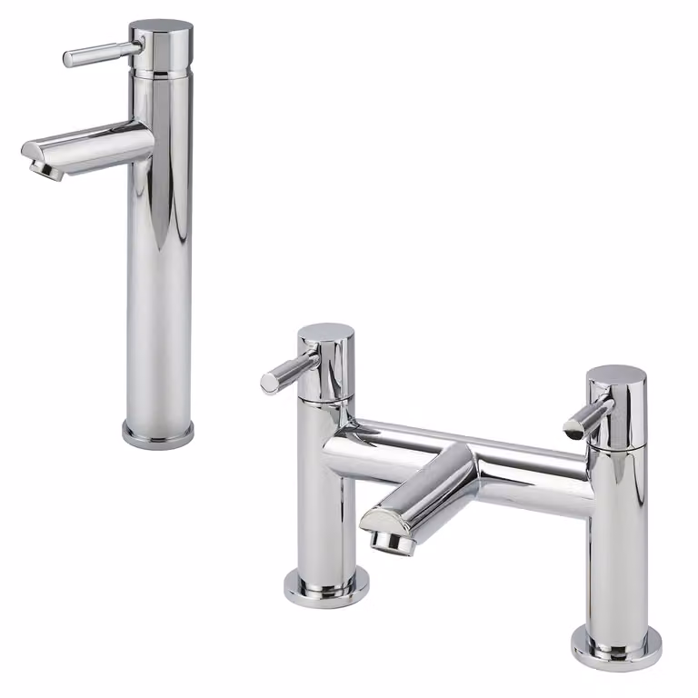 Set di Rubinetti Miscelatori per Lavabo e Vasca da Bagno - Cromato - Como