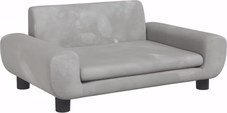Lettino per Cani Grigio Chiaro 70x45x33 cm in Velluto