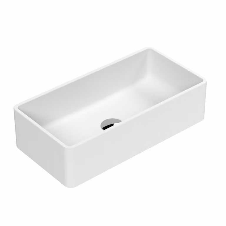 Lavabo da Appoggio Rettangolare Moderno Bianco Opaco - 465 mm x 235 mm
