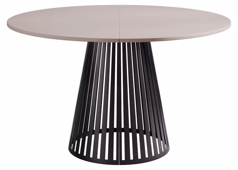 MIRJAN24 Tavolo Cone 120, tavolo da pranzo, gambe in acciaio (colore: nero / cashmere)