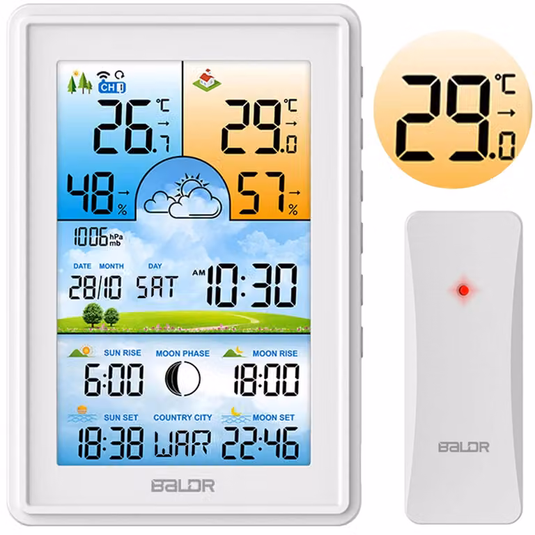 Stazione meteo con display BD-906 bianco