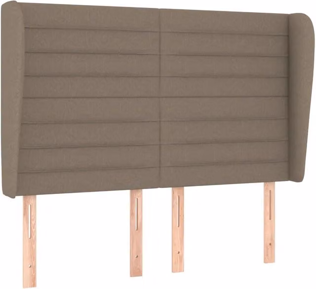 Testiera ad orecchio in tessuto beige L: 147 cm, P: 23 cm, H: 118/128 cm – 1