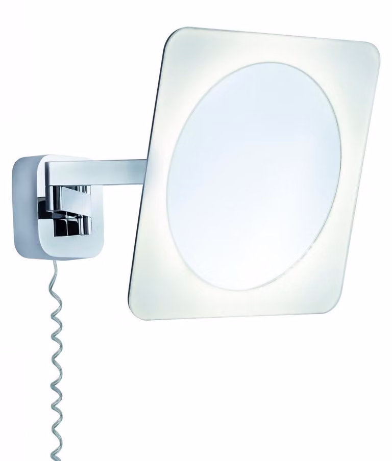Specchio da parete/soffitto Paulmann Bela, illuminazione LED, grado di protezione IP44, 5,7W, cromato/bianco/specchio, 230V, metallo/acrilico