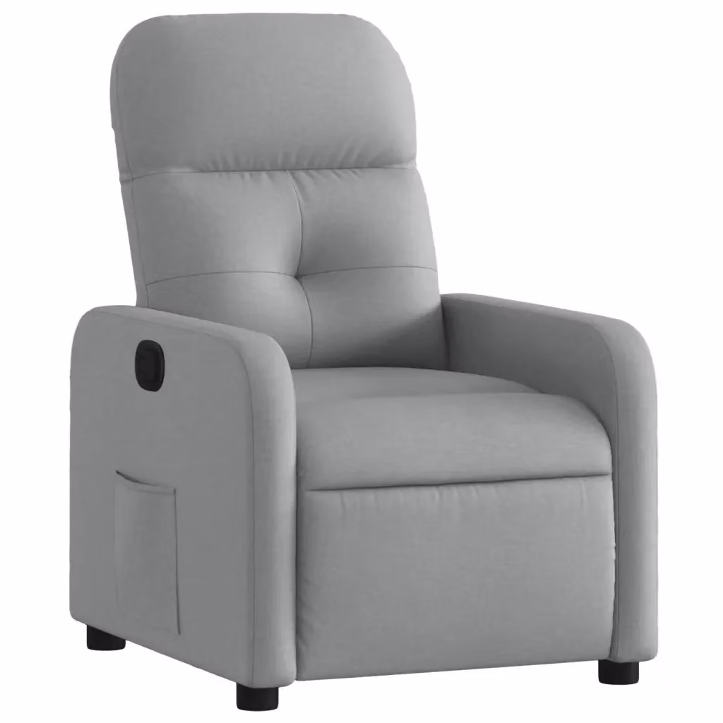 Poltrona Reclinabile Relax in Tessuto Grigio con Braccioli e Regolazione Manuale – 2