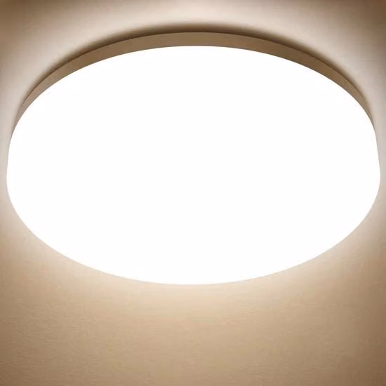 Lampada da soffitto LED 24W IP65 impermeabile con luce bianco neutro 4000K da 2400 Lumen, colore bianco, Diametro: 33 cm