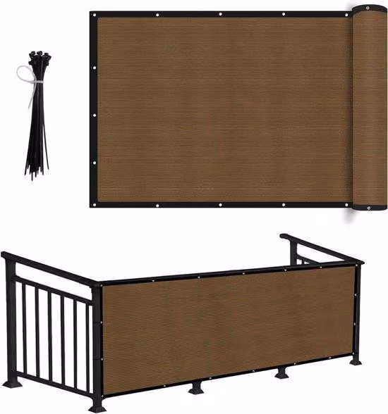 Paravento da giardino - Paravento da balcone - Per garantire la privacy - Protezione solare al 90% - 1,2 x 1,52 m - Marrone