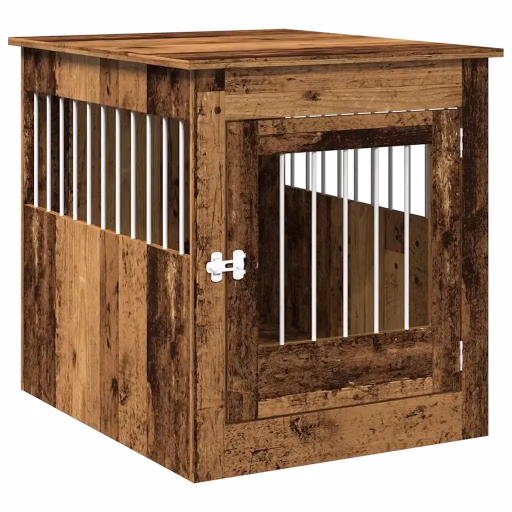 Gabbia per cani da arredamento vidaXL in legno e metallo marrone stile rustico L: 80 cm, P: 71 cm, H: 64,5 cm – 2
