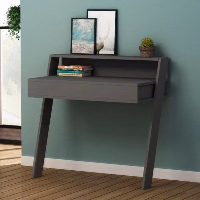 Scrivania da parete Cowork EFFEZETA antracite con cassetto L: 94 cm, P: 50 cm, H: 21,8 cm