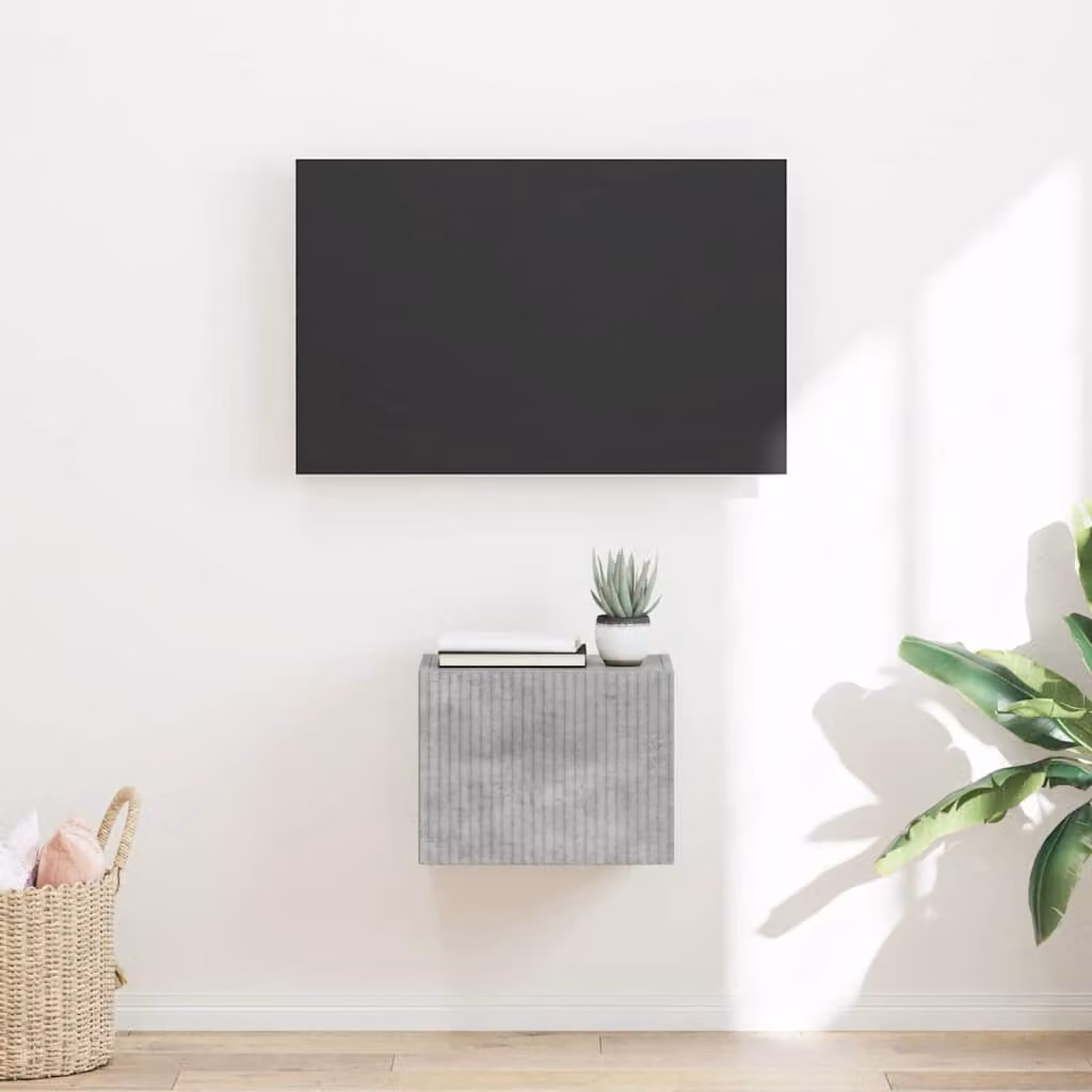 Mobile TV da parete vidaXL in MDF Grigio Cemento L: 39 cm, P: 31 cm, H: 29,5 cm