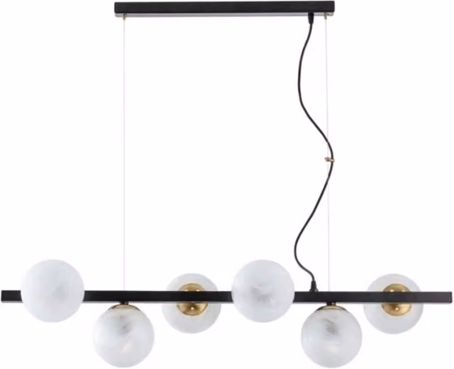 Lampadario Contemporaneo Adrian Metallo Nero Bronzo 6 Luci E14