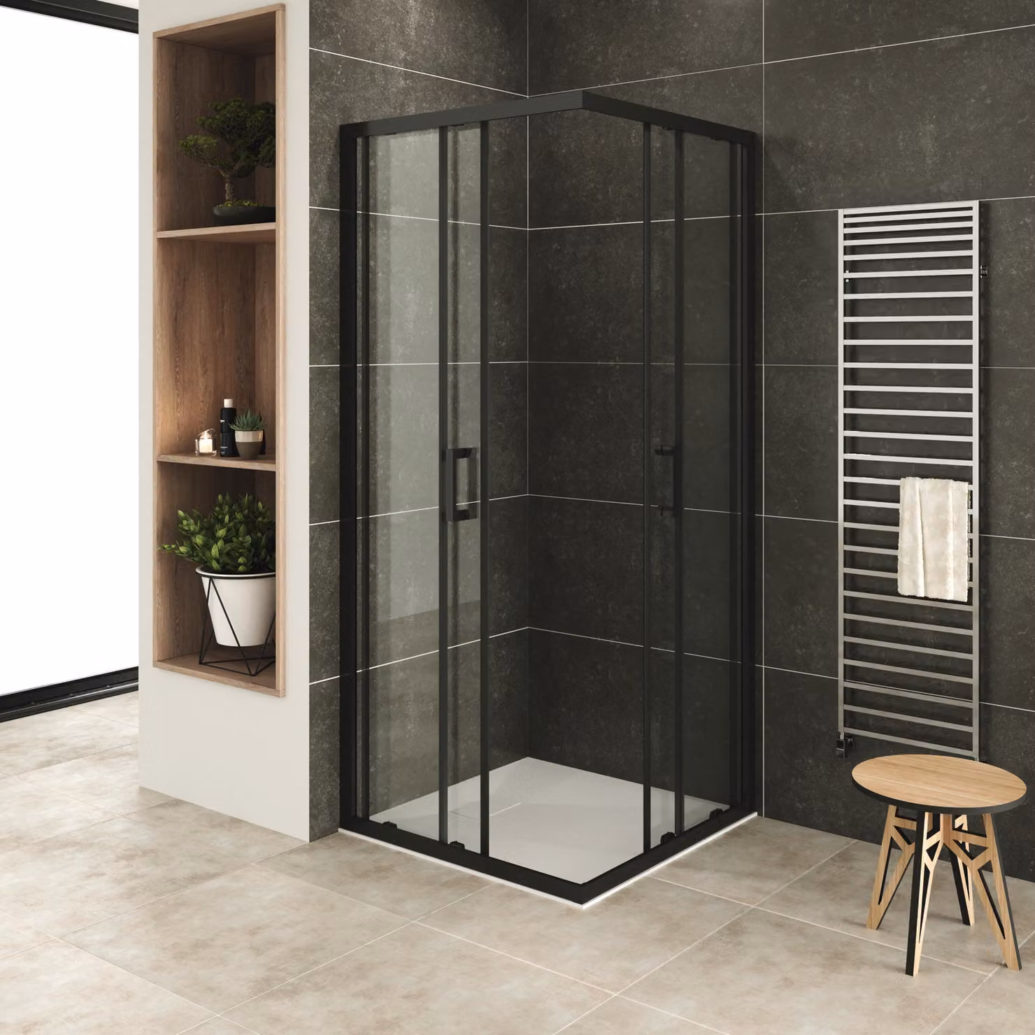 cabina doccia i-flair ad ante scorrevoli 95x95x185 cm in vetro di sicurezza trasparente da 6 mm - DK79