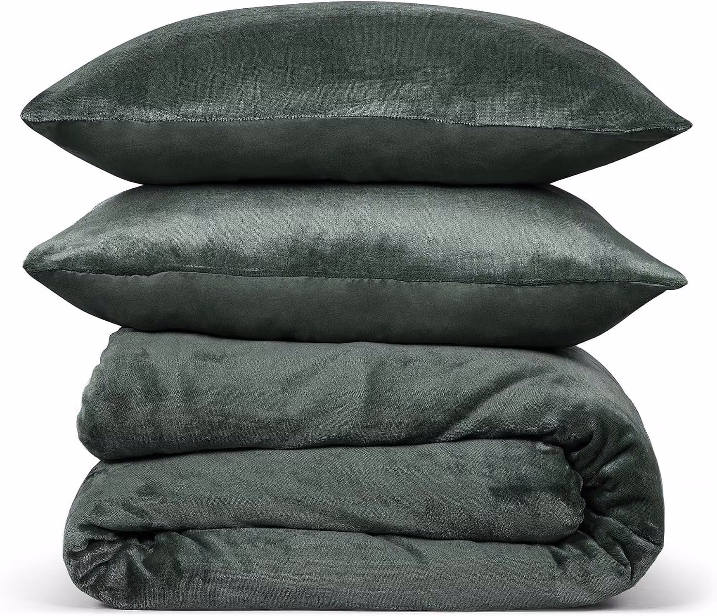 Copertura per letto in flanella di pile, 140x220 cm, color verde scuro, per letto singolo