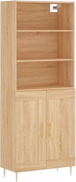 Credenza | Madia | Buffet da pranzo | Armadio da pranzo Rovere Sonoma 69,5x34x180 cm in Legno Multistrato