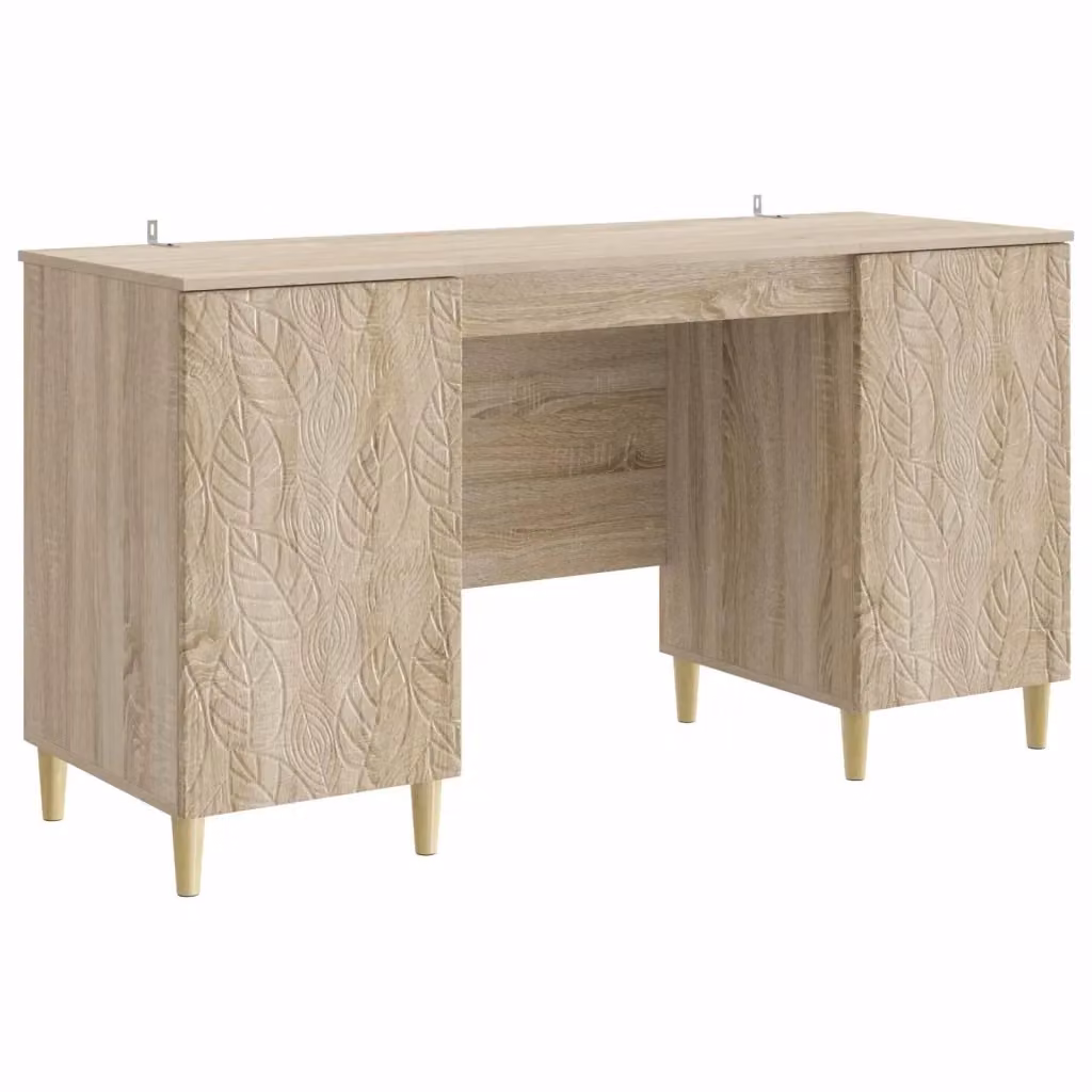 Scrivania moderna vidaXL in legno marrone L: 142,5 cm, P: 50 cm, H: 75 cm – 2