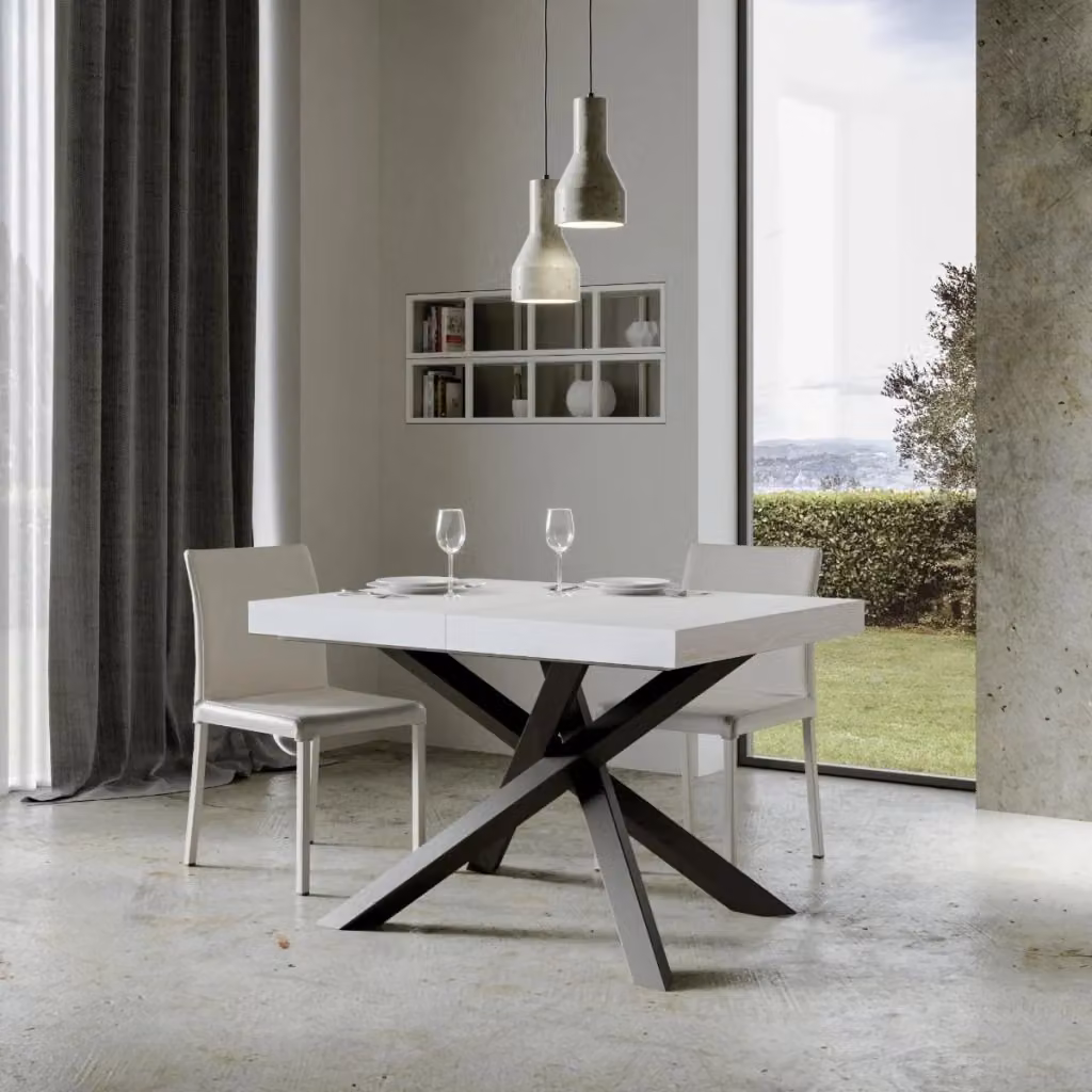 Tavolo Allungabile Moderno Giordanoshop Bianco Frassino L/P/H: 140-244 x 90 x 77 cm – 2