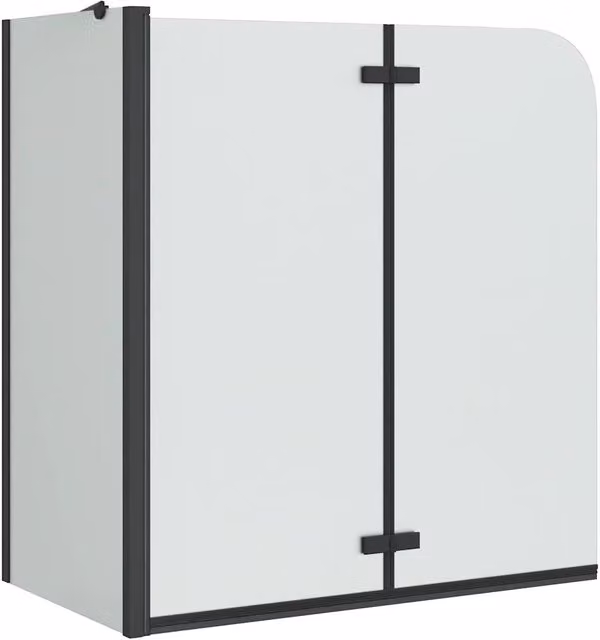 Paravento per doccia pieghevole DESIGN IN in vetro trasparente e alluminio nero, L: 120 cm, P: 68 cm, H: 130 cm