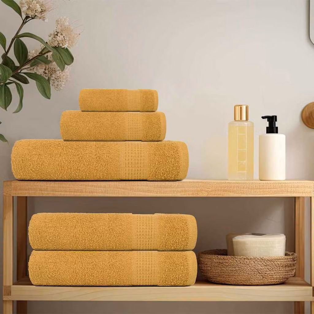 vidaXL Asciugamani per sauna FROGN 10 pezzi Oro 80x200 cm 360 g/m²