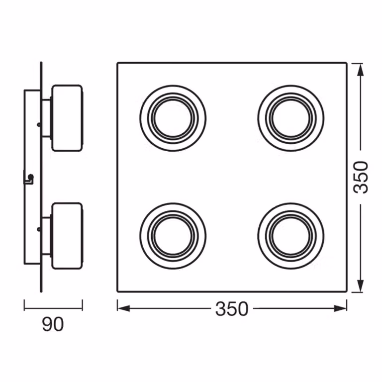 LEDVANCE Plafoniera Orbis Flame, Nero, Bagno, Metallo, Plafoniera