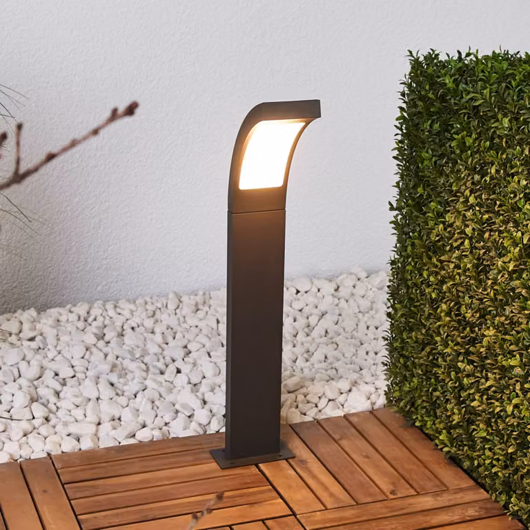 Lampioncino da giardino Juvia Lucande, Nero, Alluminio, Moderno, Lampada LED da esterni