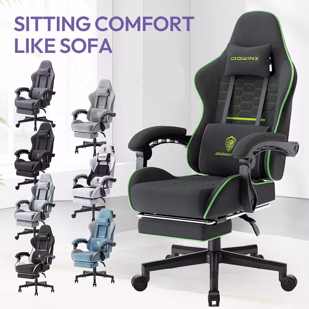 Sedia da gaming ergonomica – Sedia da ufficio – Schienale alto – Imbottitura a molle insacchettate – Colore: nero e verde