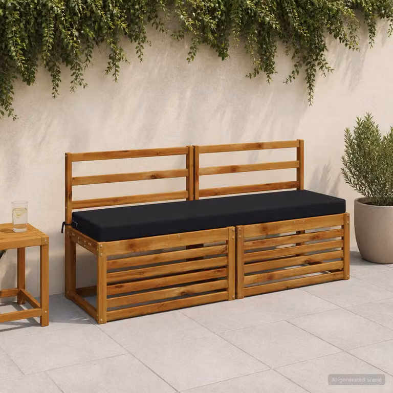 vidaXL Cuscino per panchina SOEST in poliestere con rivestimento rimovibile e resistente ai raggi UV Blu Scuro