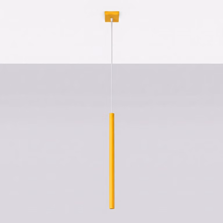Lampada a sospensione PASTELO 1 gialla 1xG9 8W acciaio 120x8x8 cm Sollux Lighting