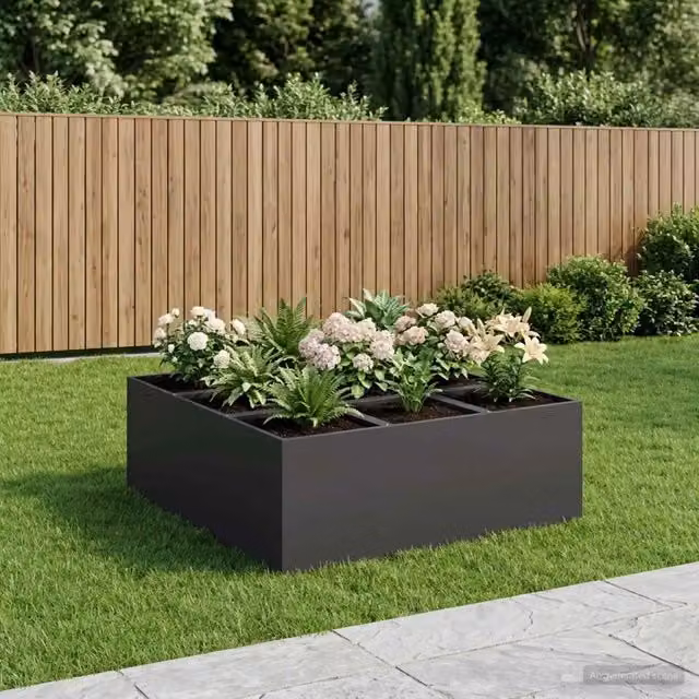 Vaso da giardino Nero 100 x 100 x 50 cm 8005757