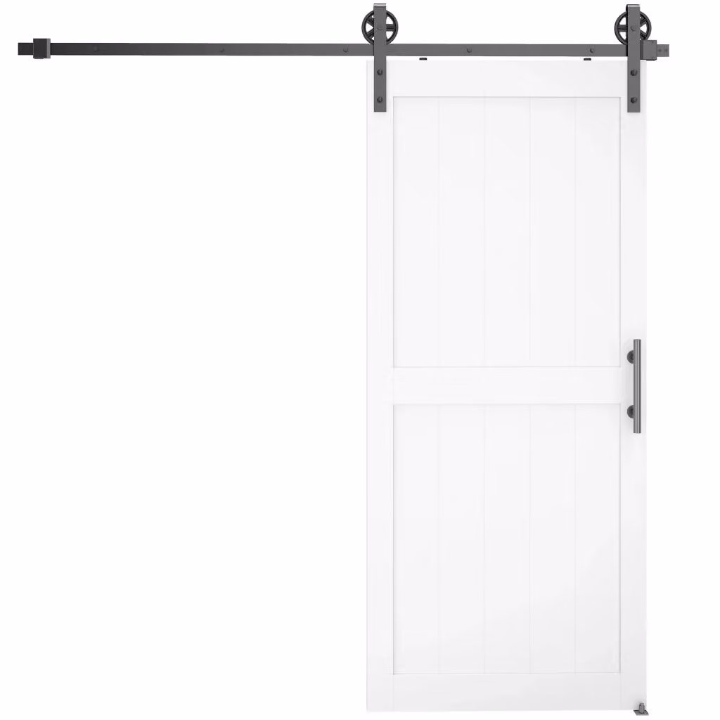 Porta Scorrevole XYLO in Legno e MDF Stile Industriale Bianco L: 81.3 cm, H: 213.4 cm – 2