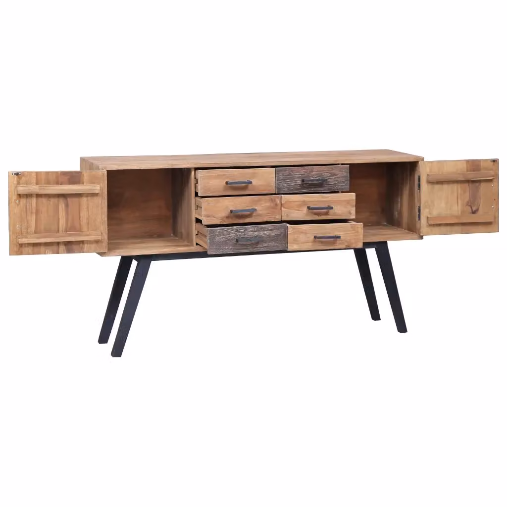 Madia in legno massello di teak marrone stile rustico vidaXL L/P/H: 110 x 30 x 75 cm – 2