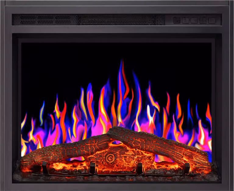 ArtiFlame Camino elettrico AF24 Multicolor Camino elettrico da incasso con funzione riscaldante 900/1800 W, effetto fiamma 3D realistico, illuminazione a LED, timer, nero