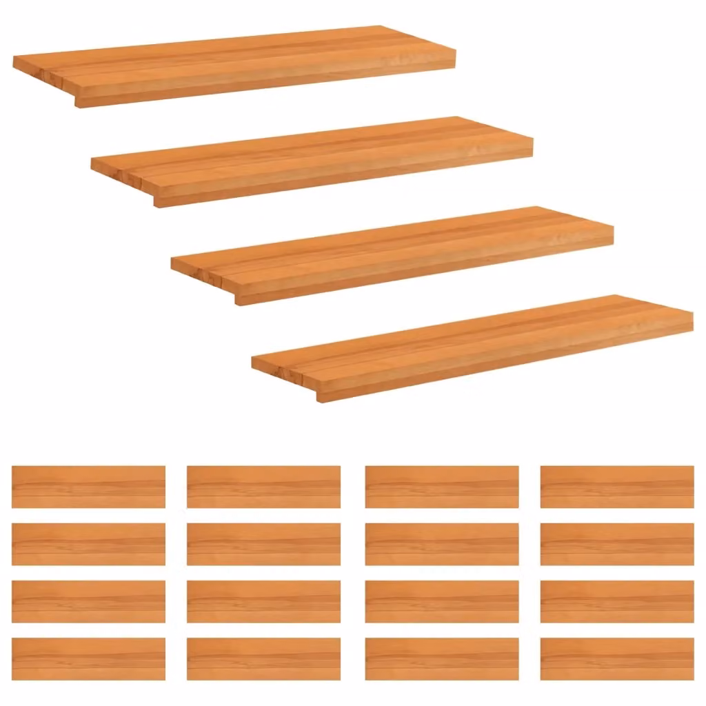 Set di 20 tappeti per scale vidaXL in legno marrone, L 90 x P 30 x H 2 cm – 2
