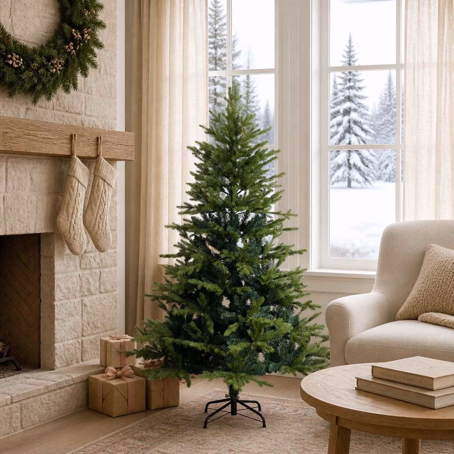 vidaXL Albero di Natale Artificiale con Rami Pieghevoli 120 cm