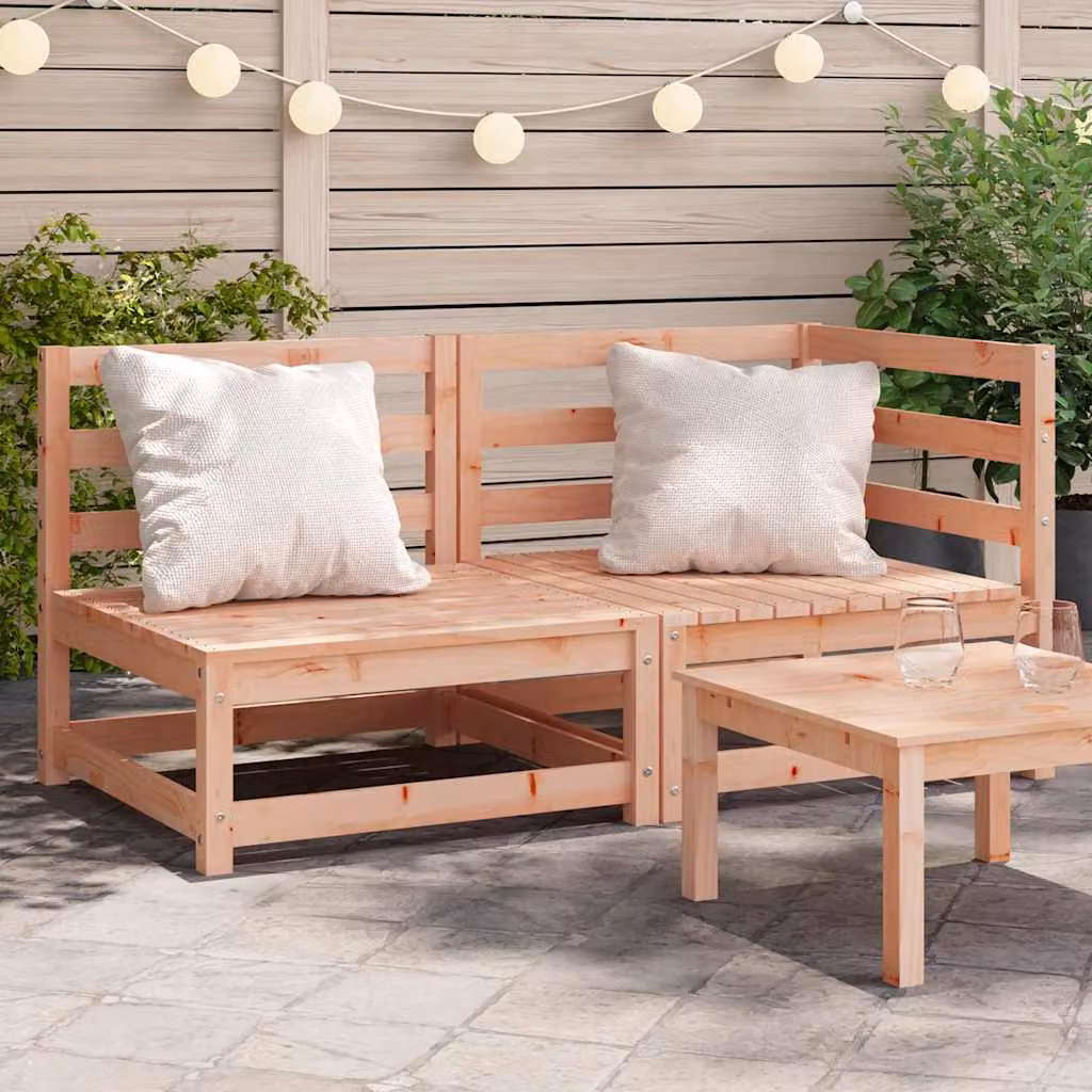 vidaXL Divano da Giardino a 2 Posti in Legno Massello di Douglas Marrone con Cuscini – 1