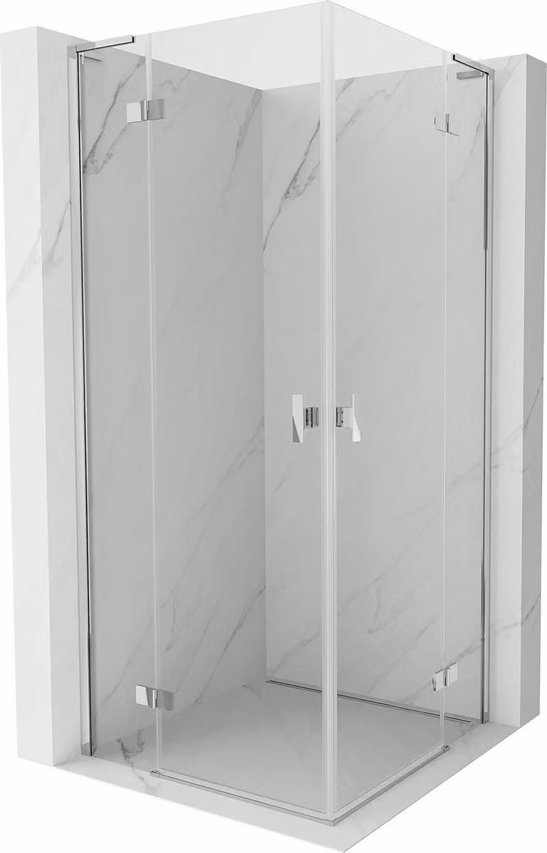 Mexen Mist-H L Duo cabina doccia a battente 110 x 110 cm, trasparente, cromo - 8A5L-110L-110P-01-00