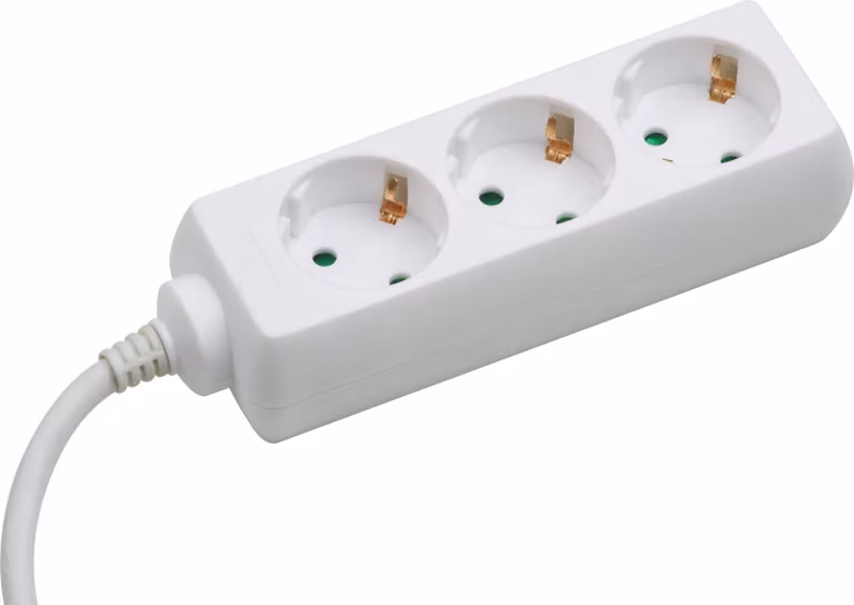 Meister Ciabatta elettrica a 3 prese Cavo da 5 m bianco Cavo in plastica IP20 Per interni