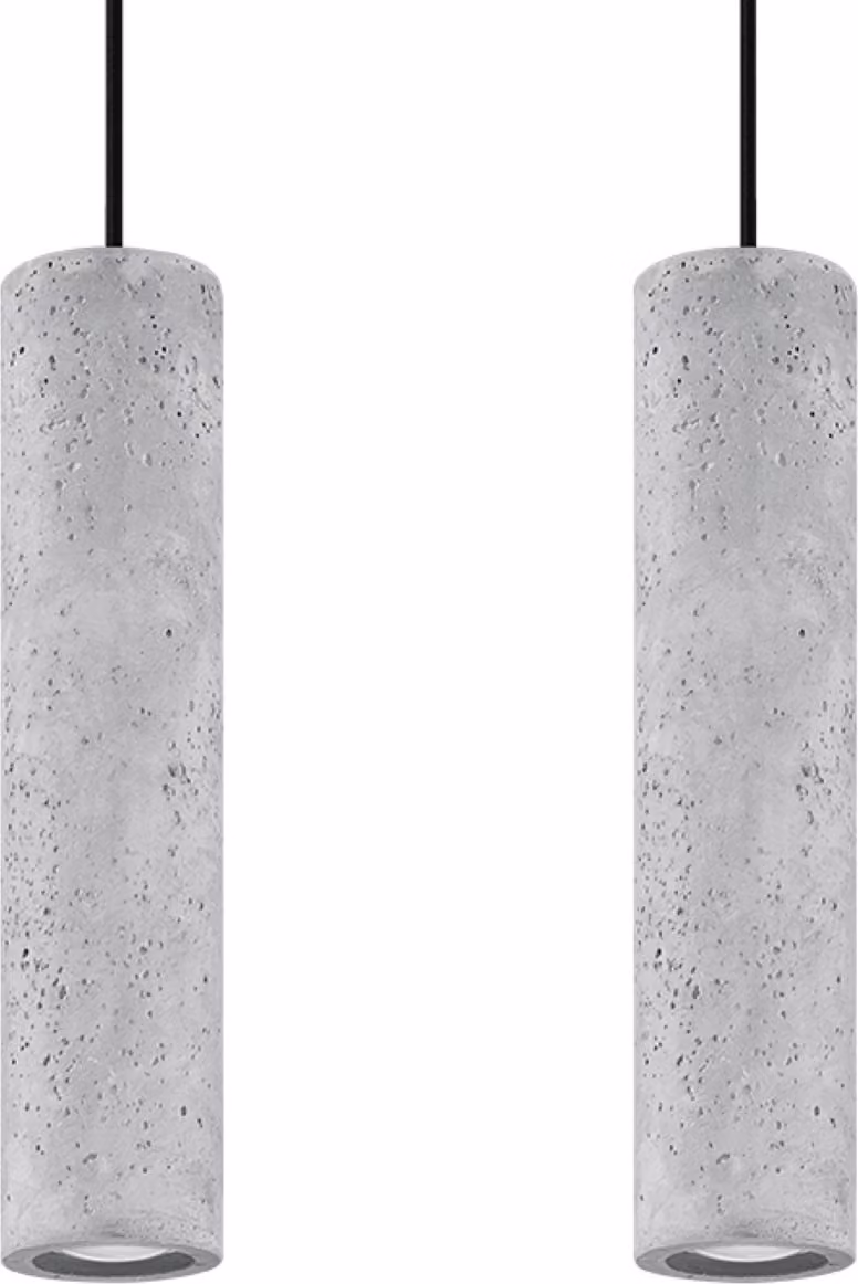 Lampada a sospensione DANTEO nero-grigio 2xGU10x40W in cemento architettonico, dimensioni: 100x34x34 cm, IP20, Pure Lume