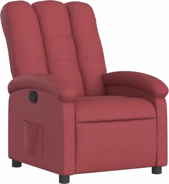 Poltrona | Sedia Relax Reclinabile in Tessuto Rosso Vino