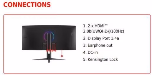 Monitor Curvo MSI MAG 342CQR E2 Ultrawide 34 pollici UWQHD 180Hz Nero – 2