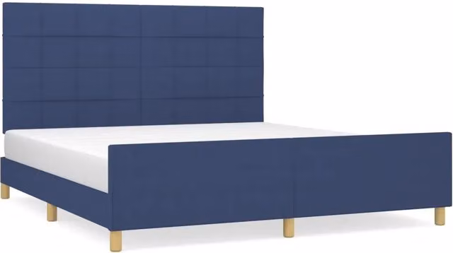 Letto matrimoniale | Letto per adulti | Giroletto senza Materasso Blu 180x200 cm in Tessuto