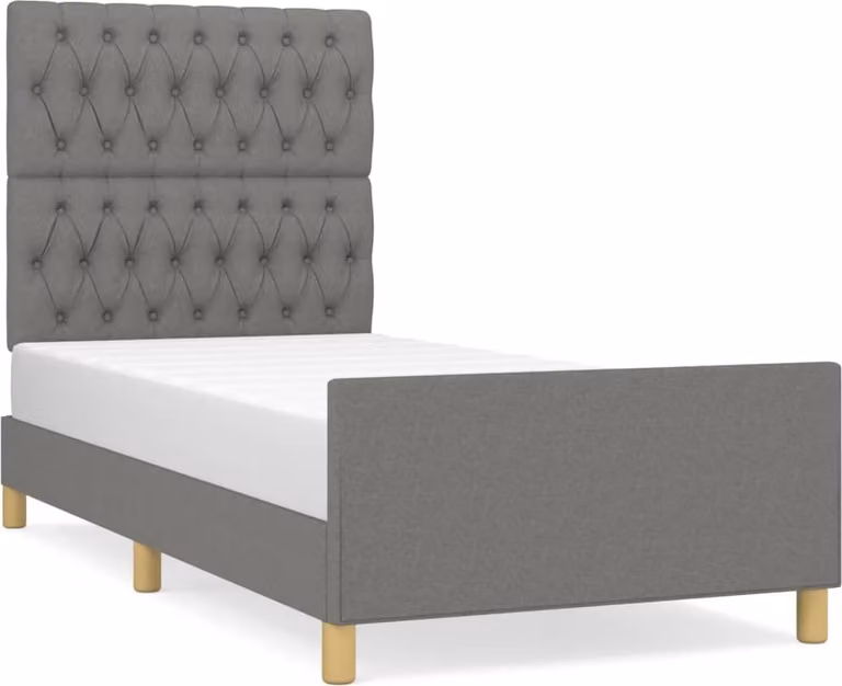 Giroletto senza Materasso Grigio Scuro 90x190 cm Tessuto
